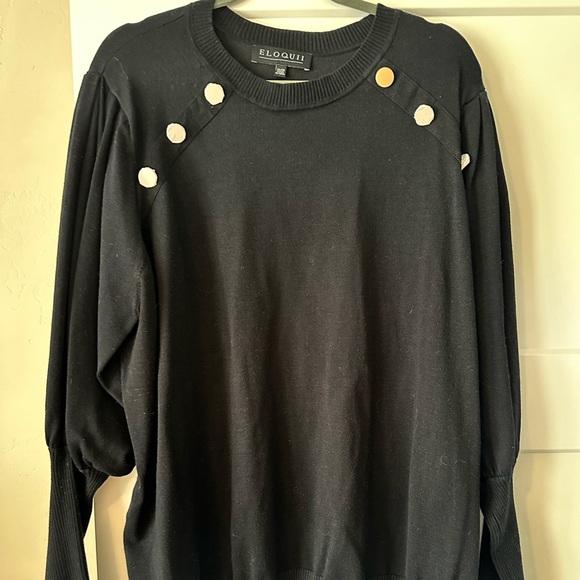 NWT ELOQUII Women’s Black Button Sweater Plus Size 26/28 - Picture 1 of 5
